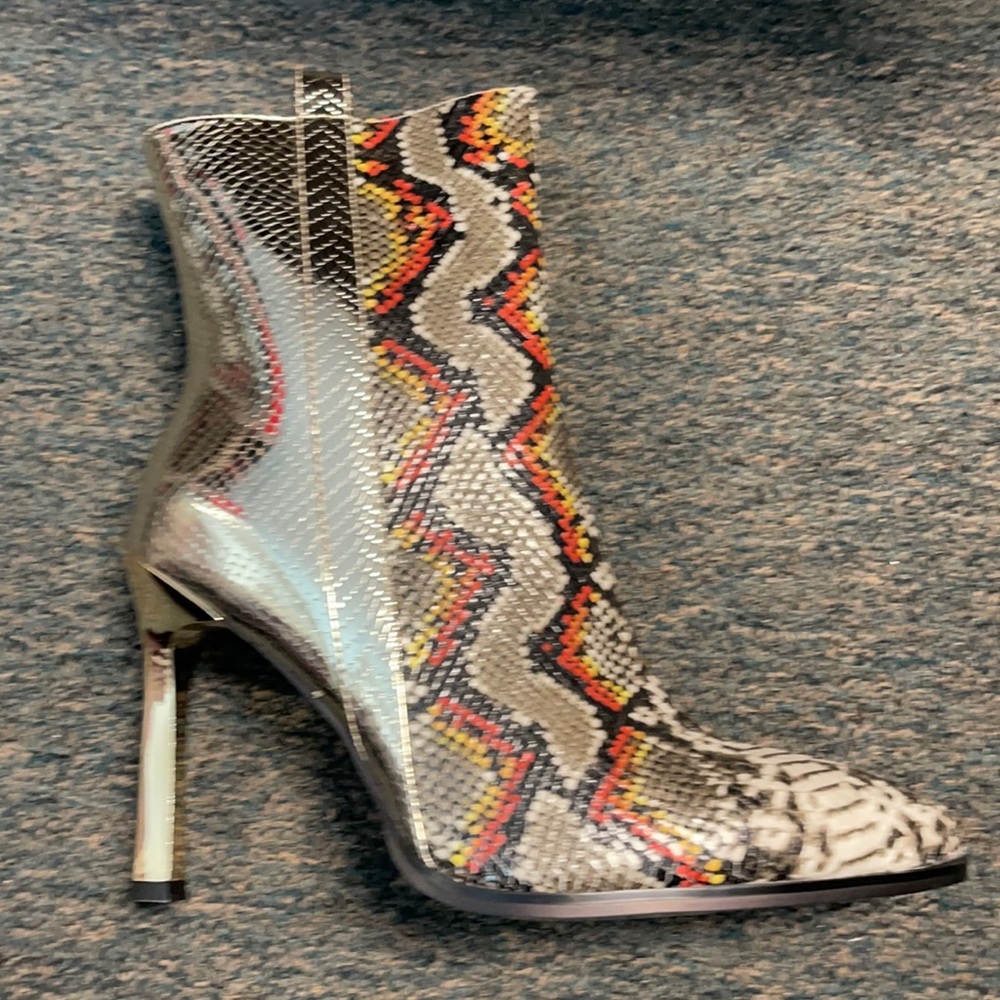 Gold with multicolor animal Print Bootie